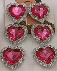Landras Heart Glam Earrings - Pink