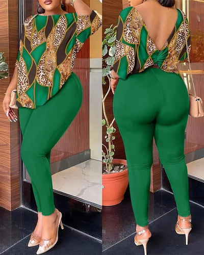 Don't Get It Twisted Legging Set - Green