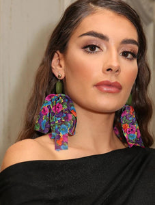 Floral Pattern Drop Earrings