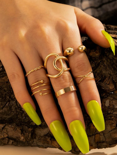 6pc Hollow Out Ring Set