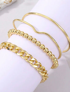 Gold Adjustable Bracelet Set