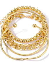 Load image into Gallery viewer, Gold Adjustable Bracelet Set