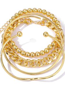 Gold Adjustable Bracelet Set