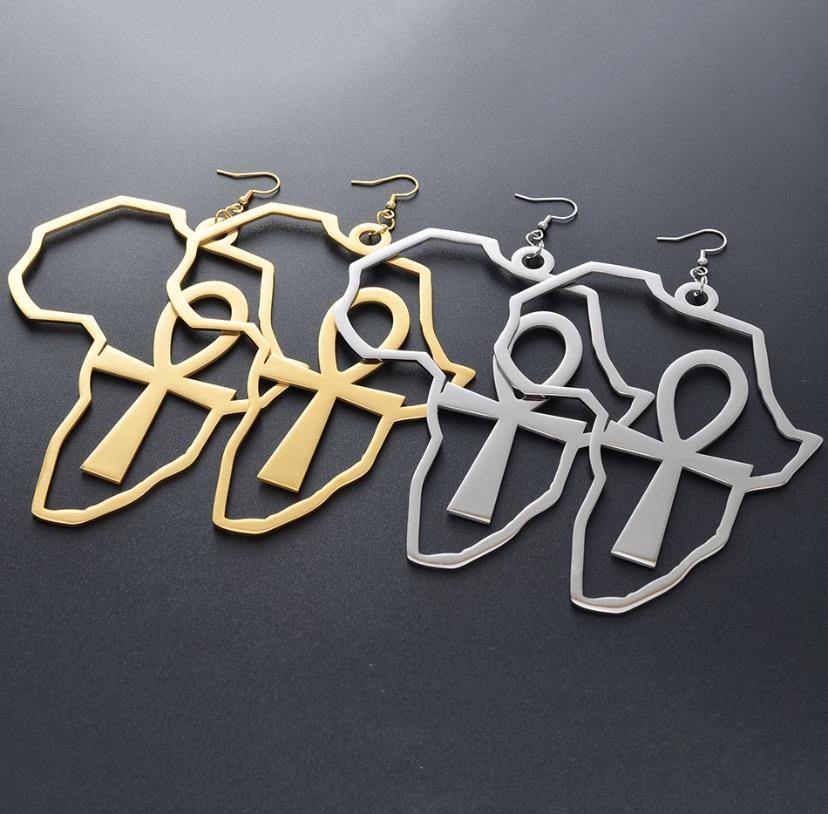 African Ankh Key Earrings - Shades of Beautii Collection