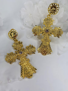 Cross Earrings - Gold - Shades of Beautii Collection