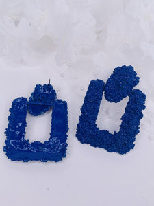 Geometric Earrings - Royal Blue - Shades of Beautii Collection