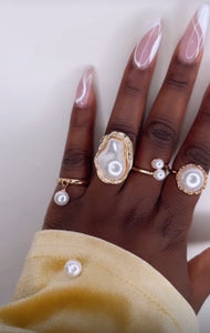 Pearl Ring 5pc Set