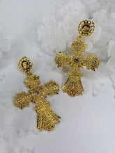 Load image into Gallery viewer, Cross Earrings - Gold - Shades of Beautii Collection