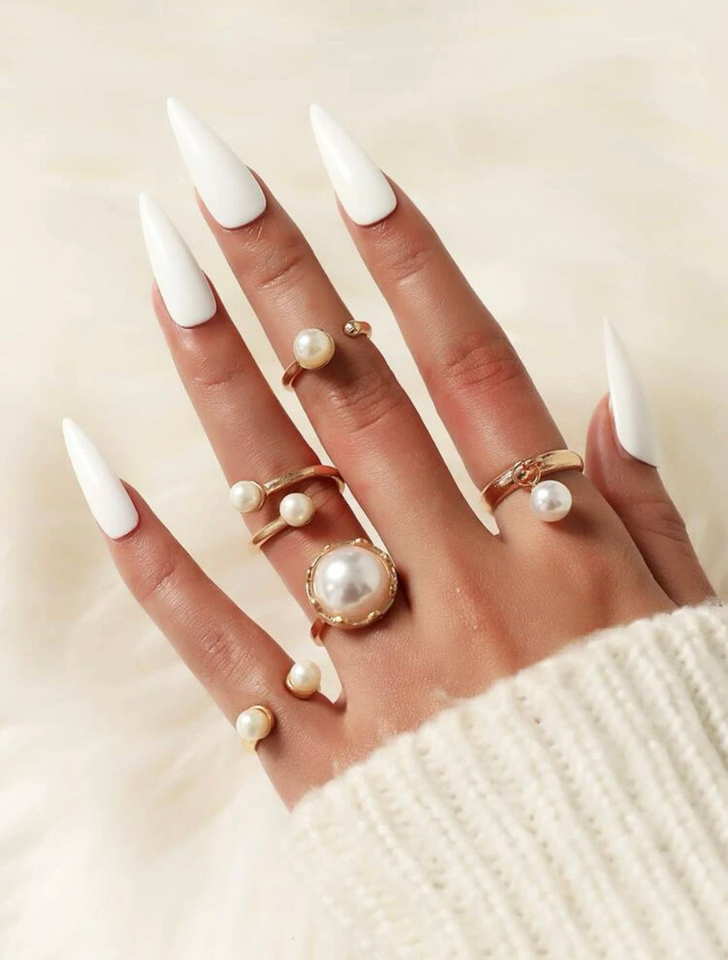 Pearl Ring 5pc Set