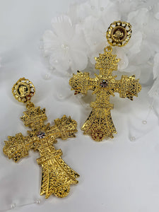 Cross Earrings - Gold - Shades of Beautii Collection