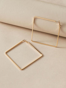 Large Gold Square Earrings - Shades of Beautii Collection
